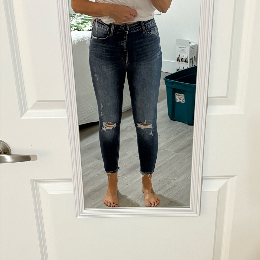 Vervet Stylish Dark Blue Ankle Jeans